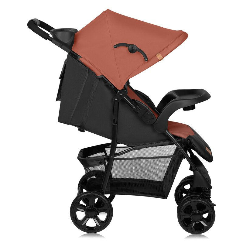 Carucior sport, Lionelo, Emma Plus, Cu tavita, 2 Suporturi pentru pahar, Geanta accesorii, Conform cu standardul european de securitate EN1888-1, Roz