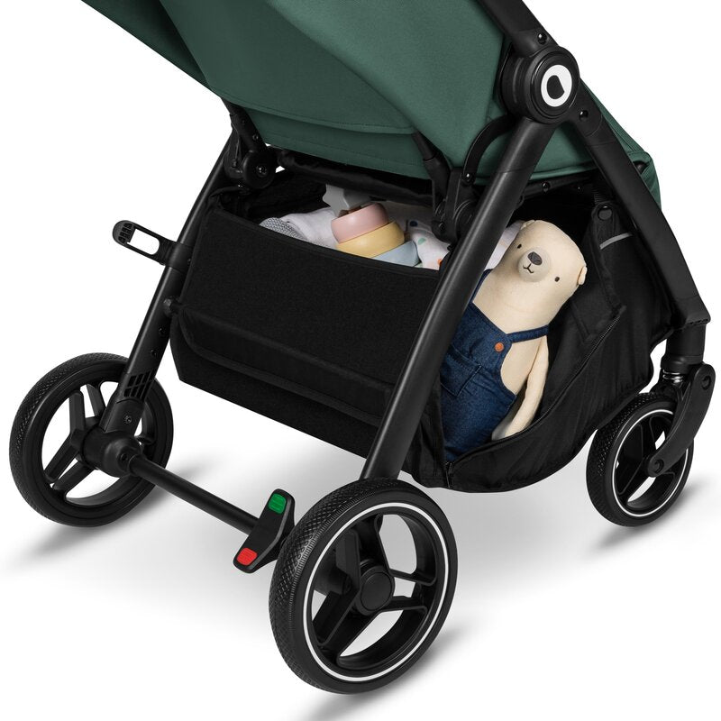 Carucior sport, Lionelo, Ingrid, Capotina impermeabila cu filtru UPF50+, Pana la 22 Kg, Spatar reglabil in 3 pozitii, Include suport pahar si plasa de tantari, Sistem pentru pliere automata, 6 luni+, Verde