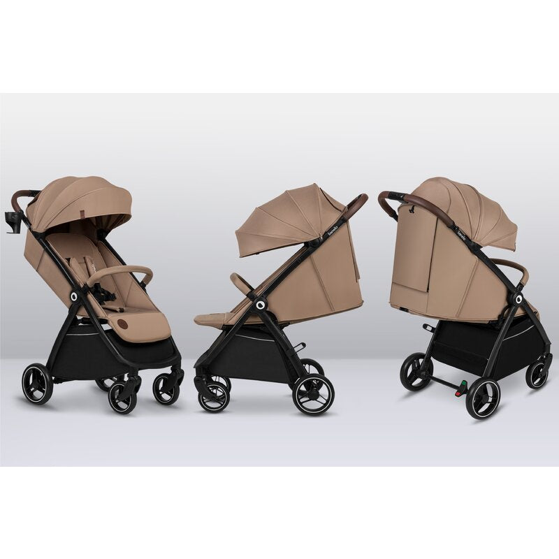 Carucior sport, Lionelo, Ingrid, Capotina impermeabila cu filtru UPF50+, Pana la 22 Kg, Spatar reglabil in 3 pozitii, Include suport pahar si plasa de tantari, Sistem pentru pliere automata, 6 luni+, Bej
