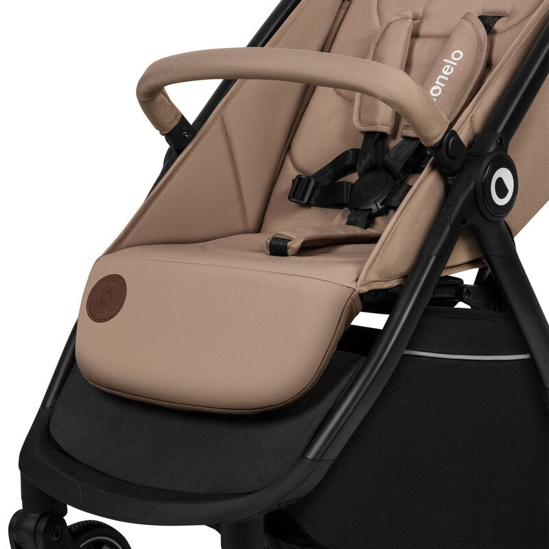 Carucior sport, Lionelo, Ingrid, Capotina impermeabila cu filtru UPF50+, Pana la 22 Kg, Spatar reglabil in 3 pozitii, Include suport pahar si plasa de tantari, Sistem pentru pliere automata, 6 luni+, Bej