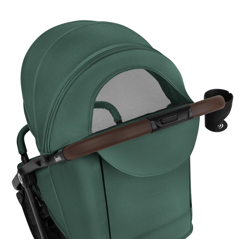 Carucior sport, Lionelo, Ingrid, Capotina impermeabila cu filtru UPF50+, Pana la 22 Kg, Spatar reglabil in 3 pozitii, Include suport pahar si plasa de tantari, Sistem pentru pliere automata, 6 luni+, Verde