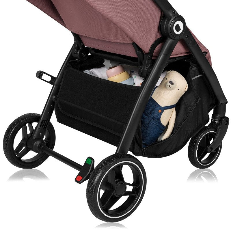 Carucior sport, Lionelo, Ingrid, Capotina impermeabila cu filtru UPF50+, Pana la 22 Kg, Spatar reglabil in 3 pozitii, Include suport pahar si plasa de tantari, Sistem pentru pliere automata, 6 luni+, Roz