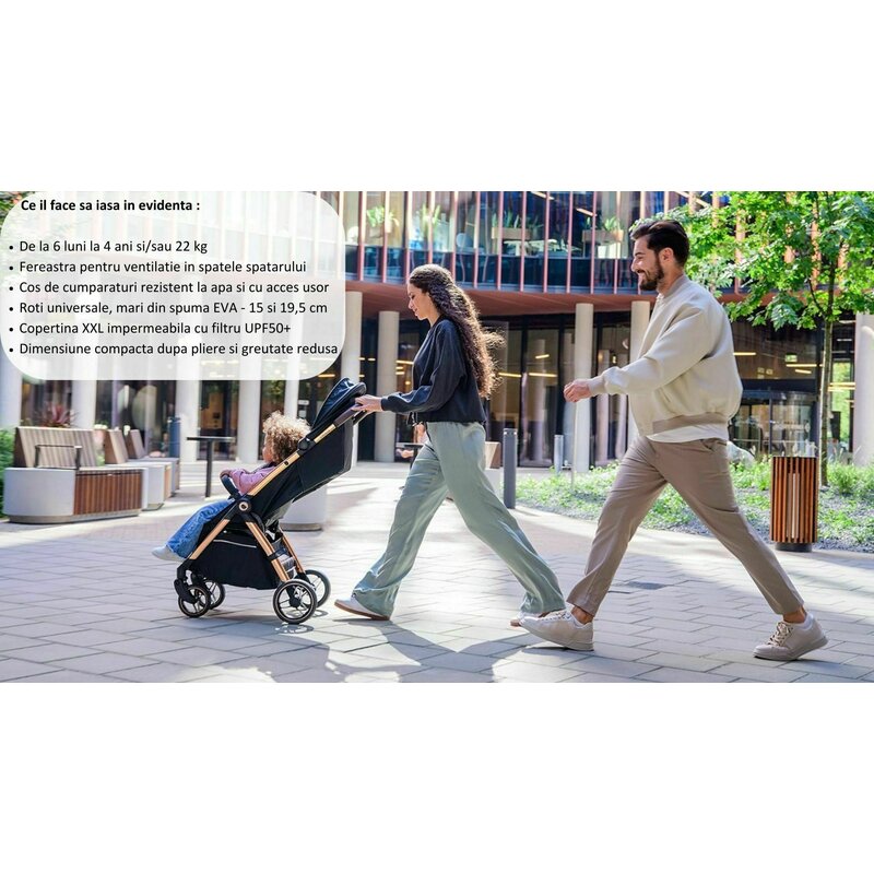 Carucior sport, Lionelo, Ingrid, Capotina impermeabila cu filtru UPF50+, Pana la 22 Kg, Spatar reglabil in 3 pozitii, Include suport pahar si plasa de tantari, Sistem pentru pliere automata, 6 luni+, Roz