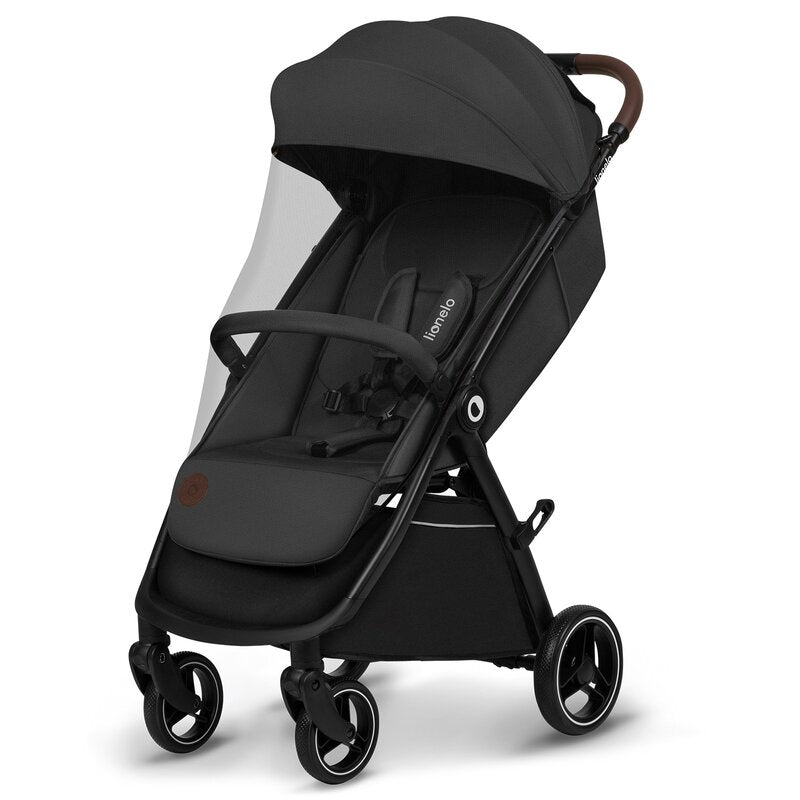 Carucior sport, Lionelo, Ingrid, Capotina impermeabila cu filtru UPF50+, Pana la 22 Kg, Spatar reglabil in 3 pozitii, Include suport pahar si plasa de tantari, Sistem pentru pliere automata, 6 luni+, Gri