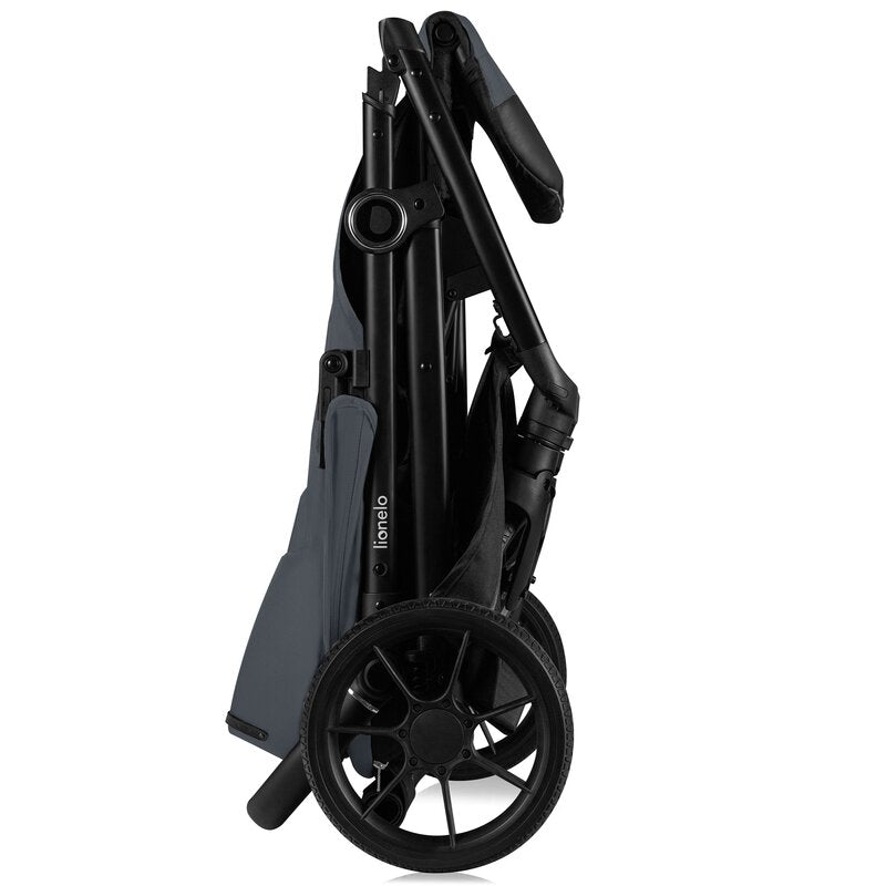 Carucior sport, Lionelo, Iva, Sustine 22 kg, 6 luni+, Capotina mare, Impermeabila, Protectie SPF 50+, 3 pozitii inclinare spatar, 8 pozitii inclinare suport picioare, 5 pozitii reglare maner, Include plasa de tantari si suport pentru biberon, Gri
