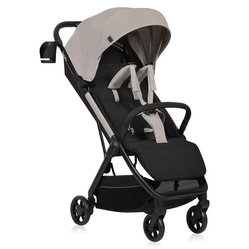Carucior sport, Lionelo, Julie Air, Greutate redusa - 7.5 kg, Sustine 22 kg, 6 luni+, Capotina impermeabila, Protectie SPF 50+, Include suport sticla, Pliere compacta pentru calatorii, Conform cu EN1888-1 si EN1888-2, Bej