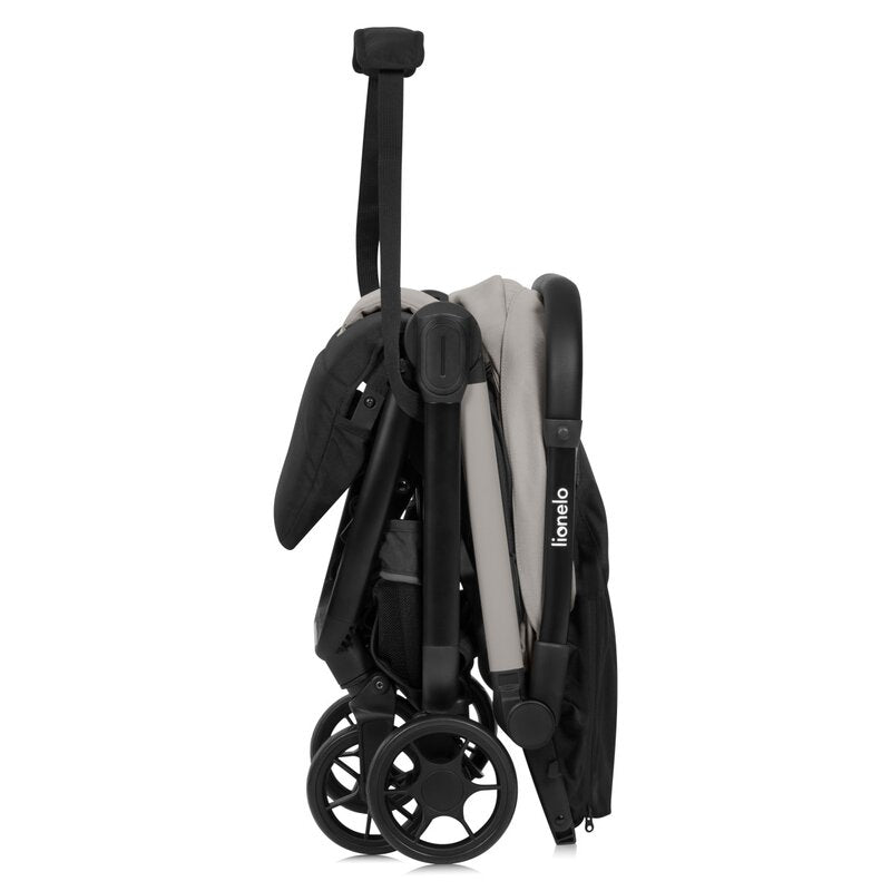 Carucior sport, Lionelo, Julie Air, Greutate redusa - 7.5 kg, Sustine 22 kg, 6 luni+, Capotina impermeabila, Protectie SPF 50+, Include suport sticla, Pliere compacta pentru calatorii, Conform cu EN1888-1 si EN1888-2, Bej