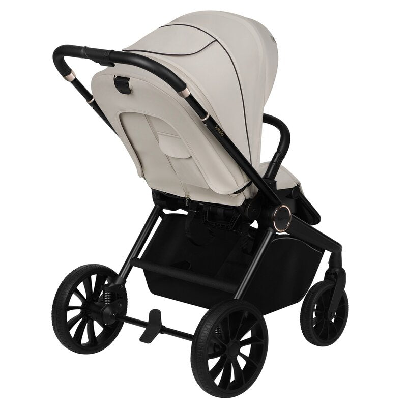 Carucior sport, Lionelo, Mika Plus, Cadru din aluminiu, Copertina XXL, Spatar reglabil in 3 pozitii, Cu accesorii, Pana la 22 kg, 6-48 luni; EN1888-1, EN1888-2 EN1466, Bej