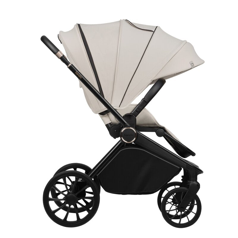 Carucior sport, Lionelo, Mika Plus, Cadru din aluminiu, Copertina XXL, Spatar reglabil in 3 pozitii, Cu accesorii, Pana la 22 kg, 6-48 luni; EN1888-1, EN1888-2 EN1466, Bej