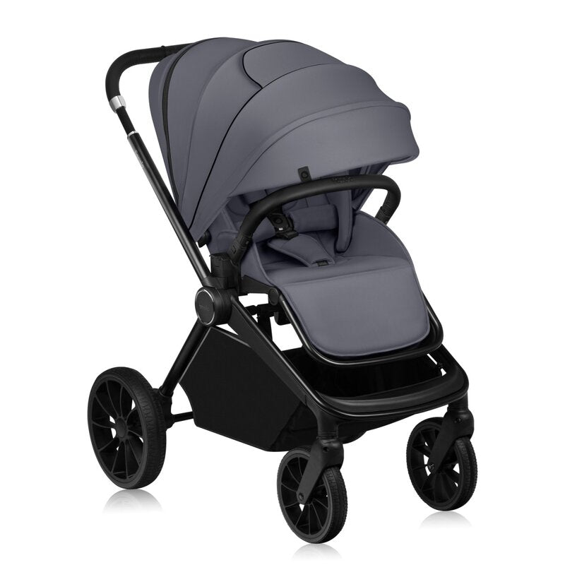 Carucior sport, Lionelo, Mika Plus, Cadru din aluminiu, Copertina XXL, Spatar reglabil in 3 pozitii, Cu accesorii, Pana la 22 kg, 6-48 luni; EN1888-1, EN1888-2 EN1466, Gri