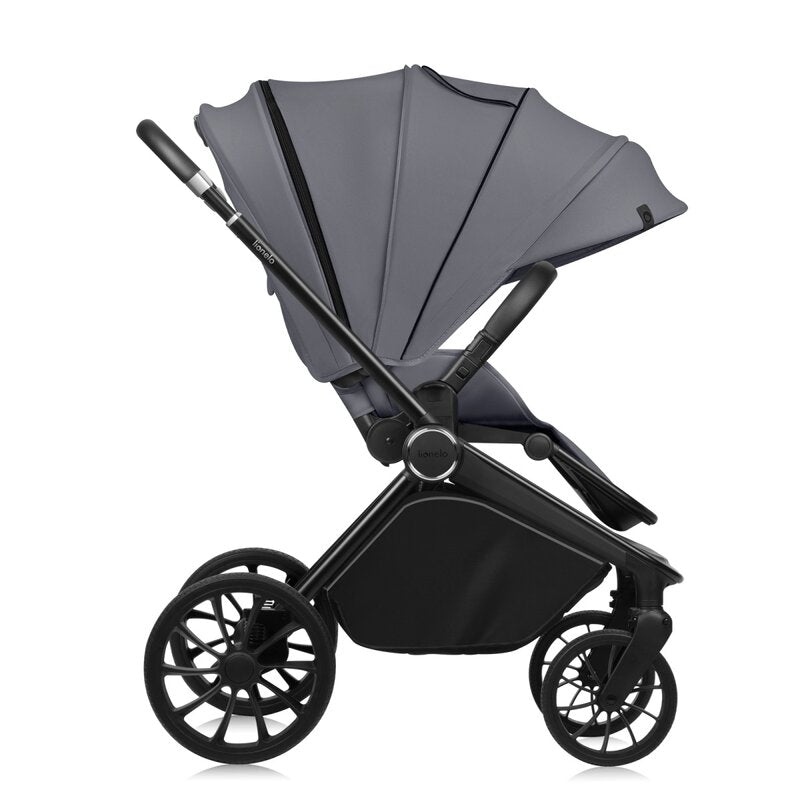Carucior sport, Lionelo, Mika Plus, Cadru din aluminiu, Copertina XXL, Spatar reglabil in 3 pozitii, Cu accesorii, Pana la 22 kg, 6-48 luni; EN1888-1, EN1888-2 EN1466, Gri