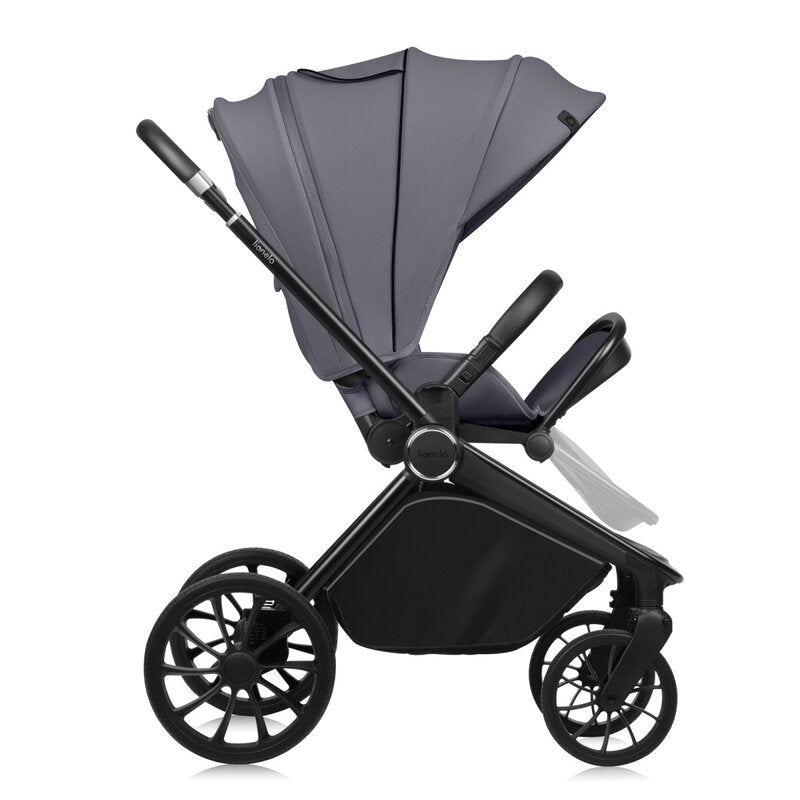 Carucior sport, Lionelo, Mika Plus, Cadru din aluminiu, Copertina XXL, Spatar reglabil in 3 pozitii, Cu accesorii, Pana la 22 kg, 6-48 luni; EN1888-1, EN1888-2 EN1466, Gri