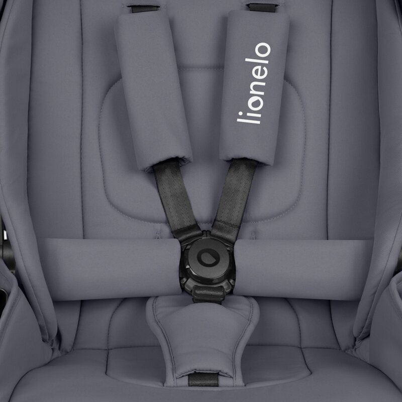 Carucior sport, Lionelo, Mika Plus, Cadru din aluminiu, Copertina XXL, Spatar reglabil in 3 pozitii, Cu accesorii, Pana la 22 kg, 6-48 luni; EN1888-1, EN1888-2 EN1466, Gri