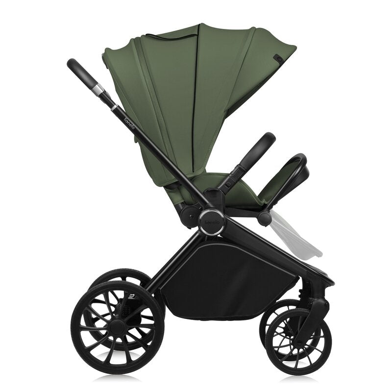 Carucior sport, Lionelo, Mika Plus, Cadru din aluminiu, Cu maner reversibil, Copertina XXL, Spatar reglabil in 3 pozitii, Cu accesorii, Pana la 22 kg, 6-48 luni; EN1888-1, EN1888-2 EN1466, Verde
