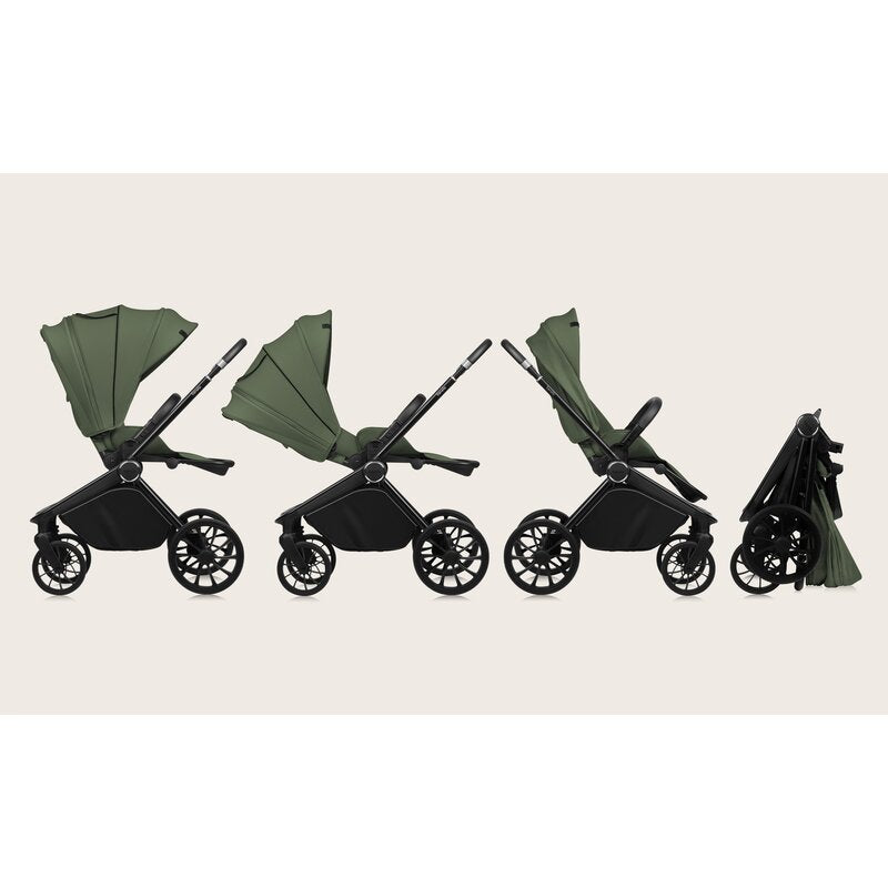 Carucior sport, Lionelo, Mika Plus, Cadru din aluminiu, Cu maner reversibil, Copertina XXL, Spatar reglabil in 3 pozitii, Cu accesorii, Pana la 22 kg, 6-48 luni; EN1888-1, EN1888-2 EN1466, Verde