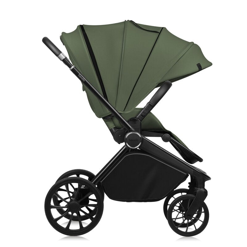 Carucior sport, Lionelo, Mika Plus, Cadru din aluminiu, Cu maner reversibil, Copertina XXL, Spatar reglabil in 3 pozitii, Cu accesorii, Pana la 22 kg, 6-48 luni; EN1888-1, EN1888-2 EN1466, Verde