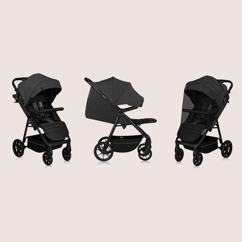Carucior sport, Lionelo, Mira, Maner reglabil in 5 pozitii, Spatar si suport de picioare reglabile, Plasa de tantari si suport biberon incluse, Pana la 22 kg, 6 luni+, Conform cu EN1888-1, EN1888-2, Testare SGS, Gri