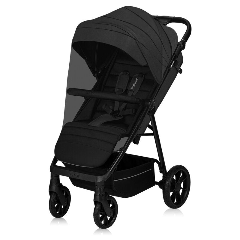 Carucior sport, Lionelo, Mira, Maner reglabil in 5 pozitii, Spatar si suport de picioare reglabile, Plasa de tantari si suport biberon incluse, Pana la 22 kg, 6 luni+, Conform cu EN1888-1, EN1888-2, Testare SGS, Gri
