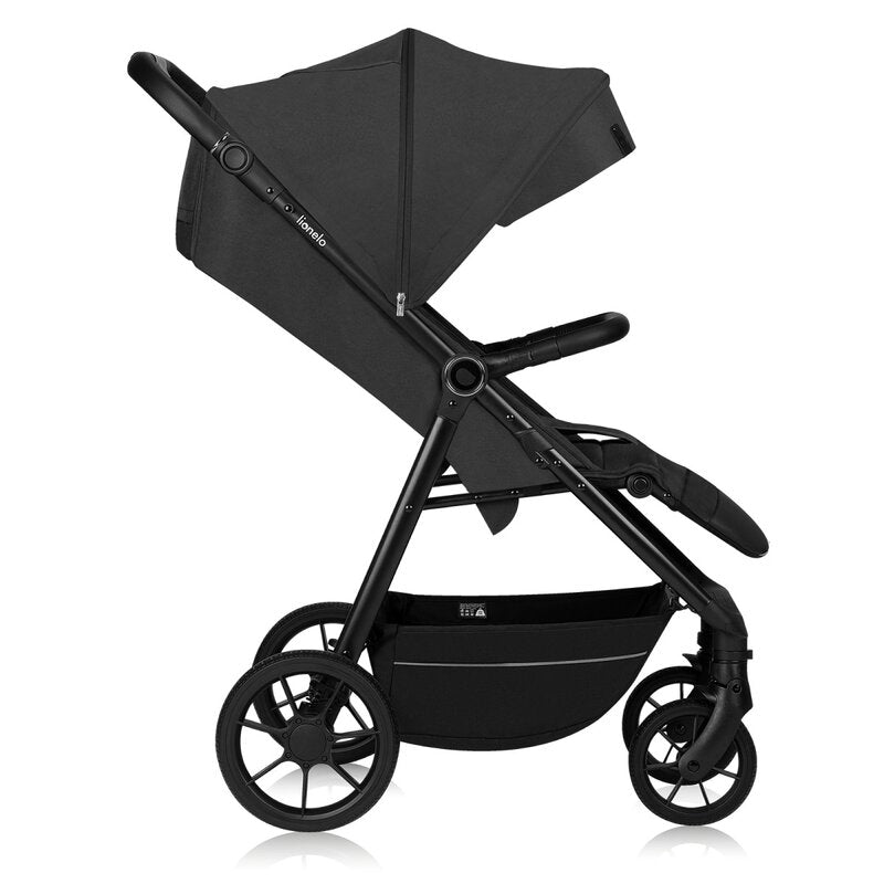 Carucior sport, Lionelo, Mira, Maner reglabil in 5 pozitii, Spatar si suport de picioare reglabile, Plasa de tantari si suport biberon incluse, Pana la 22 kg, 6 luni+, Conform cu EN1888-1, EN1888-2, Testare SGS, Gri