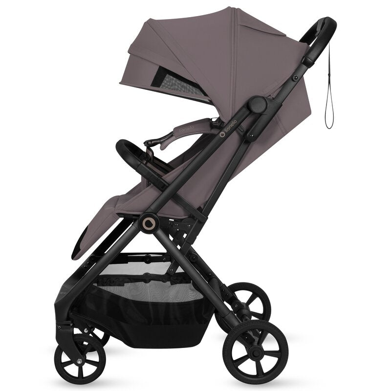 Carucior sport, Lionelo, Tansi, Pliere automata, Ultracompact, Manevrare cu o mana, Roti cu tehnologie GravelTech, Spatar si suport picioare reglabile, 6-48 luni, Sustine 22 kg, Bej Taupe