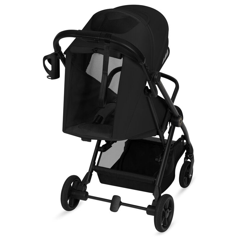 Carucior sport, Lionelo, Tansi, Pliere automata, Ultracompact, Manevrare cu o mana, Roti cu tehnologie GravelTech, Spatar si suport picioare reglabile, 6-48 luni, Sustine 22 kg, Negru