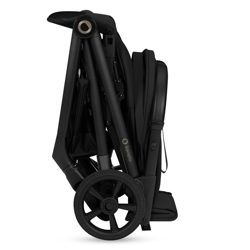 Carucior sport, Lionelo, Tansi, Pliere automata, Ultracompact, Manevrare cu o mana, Roti cu tehnologie GravelTech, Spatar si suport picioare reglabile, 6-48 luni, Sustine 22 kg, Negru