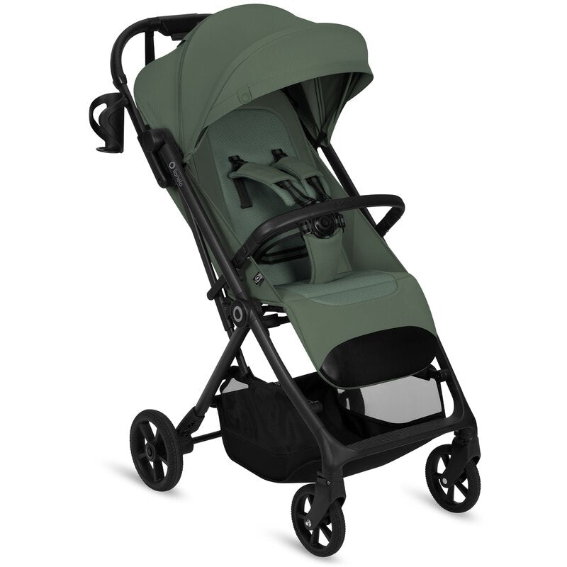 Carucior sport, Lionelo, Tansi, Pliere automata, Ultracompact, Manevrare cu o mana, Roti cu tehnologie GravelTech, Spatar si suport picioare reglabile, 6-48 luni, Sustine 22 kg, Verde