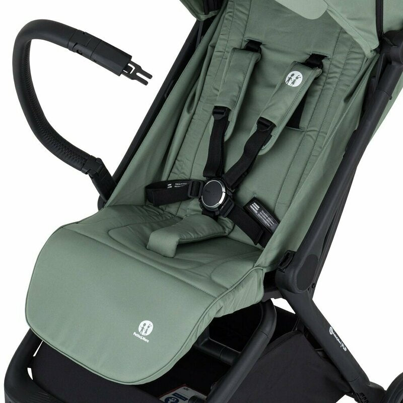 Carucior sport, Petite&Mars, Flip, Pliere compacta cu o mana, Spatar reglabil pana la pozitie de somn, Suport picioare reglabil, Copertina extensibila cu protectie UPF50+, Pana la 22 kg, 0 luni+, Verde Matcha