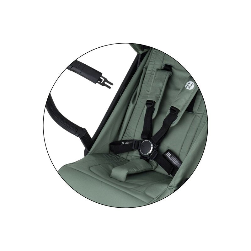 Carucior sport, Petite&Mars, Flip, Pliere compacta cu o mana, Spatar reglabil pana la pozitie de somn, Suport picioare reglabil, Copertina extensibila cu protectie UPF50+, Pana la 22 kg, 0 luni+, Verde Matcha