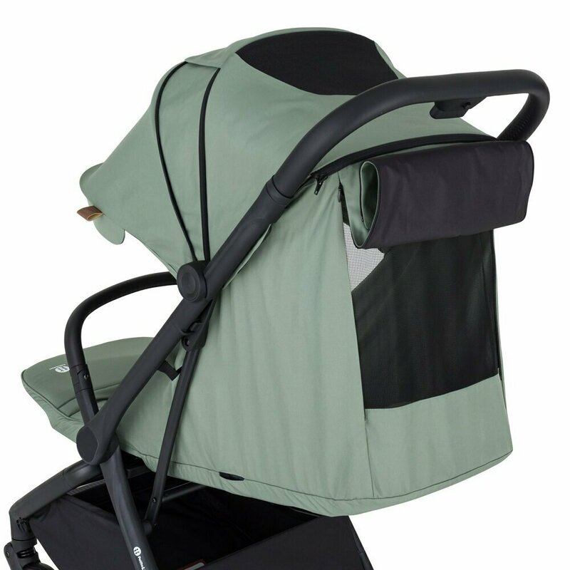 Carucior sport, Petite&Mars, Flip, Pliere compacta cu o mana, Spatar reglabil pana la pozitie de somn, Suport picioare reglabil, Copertina extensibila cu protectie UPF50+, Pana la 22 kg, 0 luni+, Verde Matcha