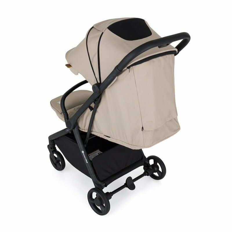 Carucior sport, Petite&Mars, Flip, Pliere compacta cu o mana, Spatar reglabil pana la pozitie de somn, Suport picioare reglabil, Copertina extensibila cu protectie UPF50+, Pana la 22 kg, 0 luni+, Bej
