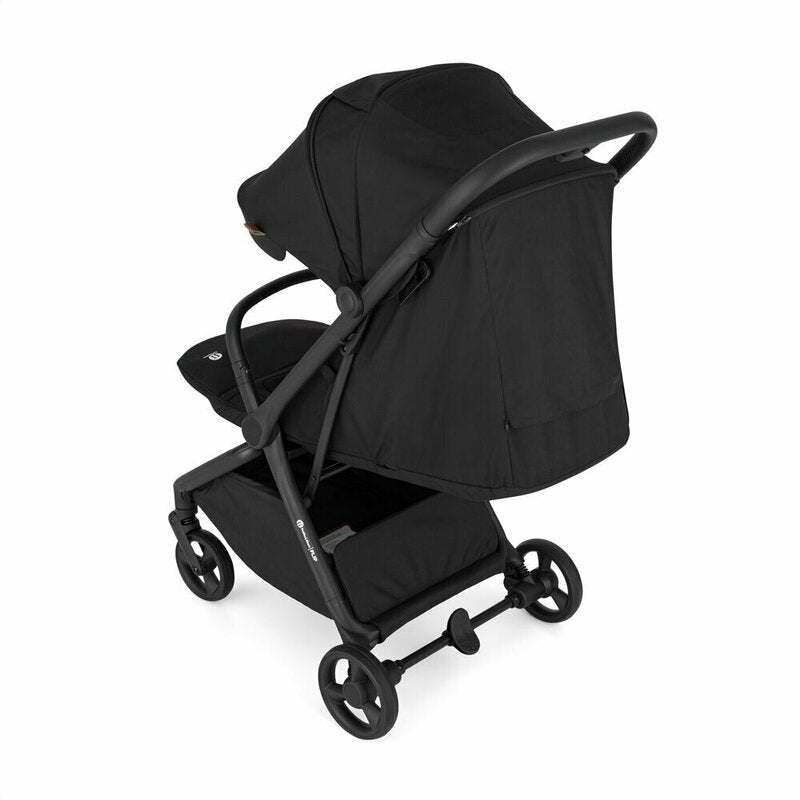 Carucior sport, Petite&Mars, Flip, Pliere compacta cu o mana, Spatar reglabil pana la pozitie de somn, Suport picioare reglabil, Copertina extensibila cu protectie UPF50+, Pana la 22 kg, 0 luni+, Negru