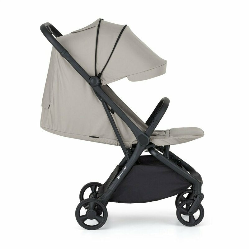 Carucior sport, Petite&Mars, Flip, Pliere compacta cu o mana, Spatar reglabil pana la pozitie de somn, Suport picioare reglabil, Copertina extensibila cu protectie UPF50+, Pana la 22 kg, 0 luni+, Gri