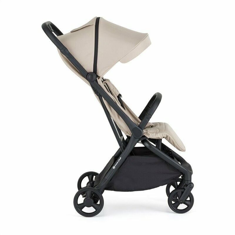 Carucior sport, Petite&Mars, Flip, Pliere compacta cu o mana, Spatar reglabil pana la pozitie de somn, Suport picioare reglabil, Copertina extensibila cu protectie UPF50+, Pana la 22 kg, 0 luni+, Bej