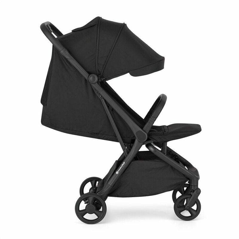 Carucior sport, Petite&Mars, Flip, Pliere compacta cu o mana, Spatar reglabil pana la pozitie de somn, Suport picioare reglabil, Copertina extensibila cu protectie UPF50+, Pana la 22 kg, 0 luni+, Negru