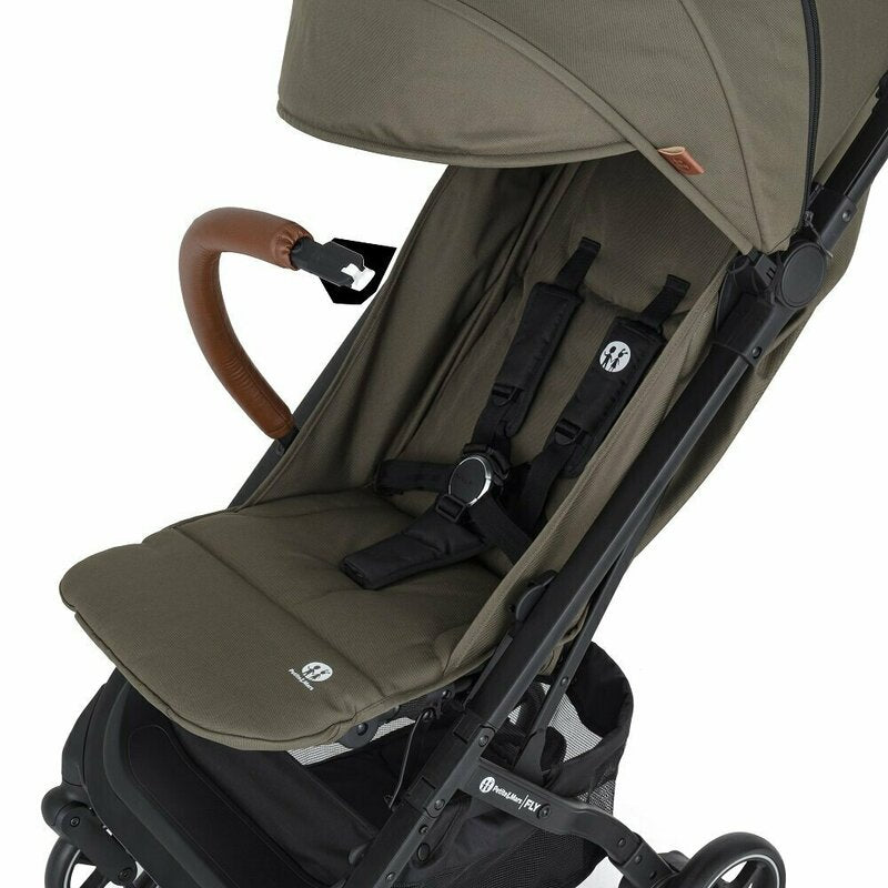 Carucior sport, Petite&Mars, Fly, Pliere compacta, Spatar reglabil pana la pozitie de somn, Suport picioare reglabil, Copertina extensibila cu protectie UPF40+, Suport pahar inclus, Pana la 22 kg, 0 luni+, Verde