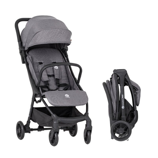Carucior sport, Petite&Mars, Pax Ultimate, Compact - 7 kg, Spatar ajustabil, Suport picioare reglabil, Pliere tip carte, 6-36 luni, Pana la 22 kg, Gri