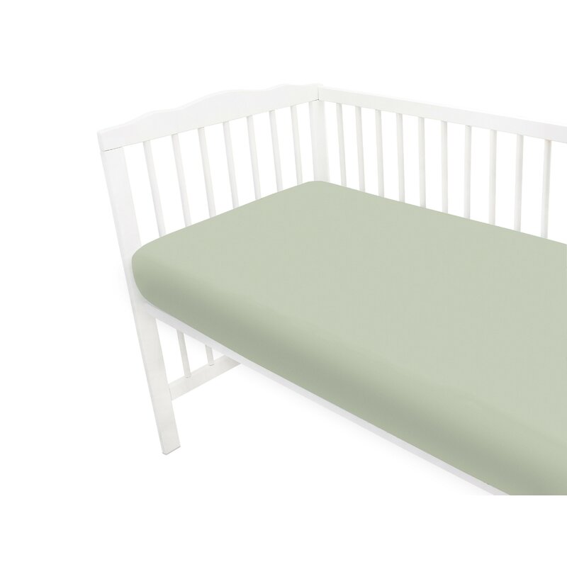 Cearceaf cu elastic, MimiNu, Jerse, Pentru pat 160x80 cm, Material certificat Oeko Tex Standard 100, Olive