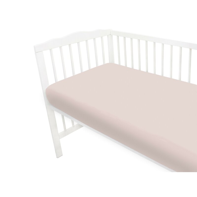 Cearceaf cu elastic, MimiNu, Jerse, Pentru patut 120X60 cm, Material certificat Oeko Tex Standard 100, Powder Pink