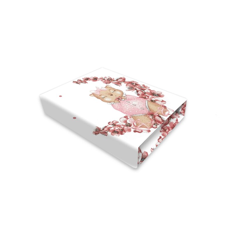 Cearceaf cu elastic, MimiNu, Pentru pat 160x80 cm, Din bumbac certificat Oeko Tex Standard 100, Design, Betty
