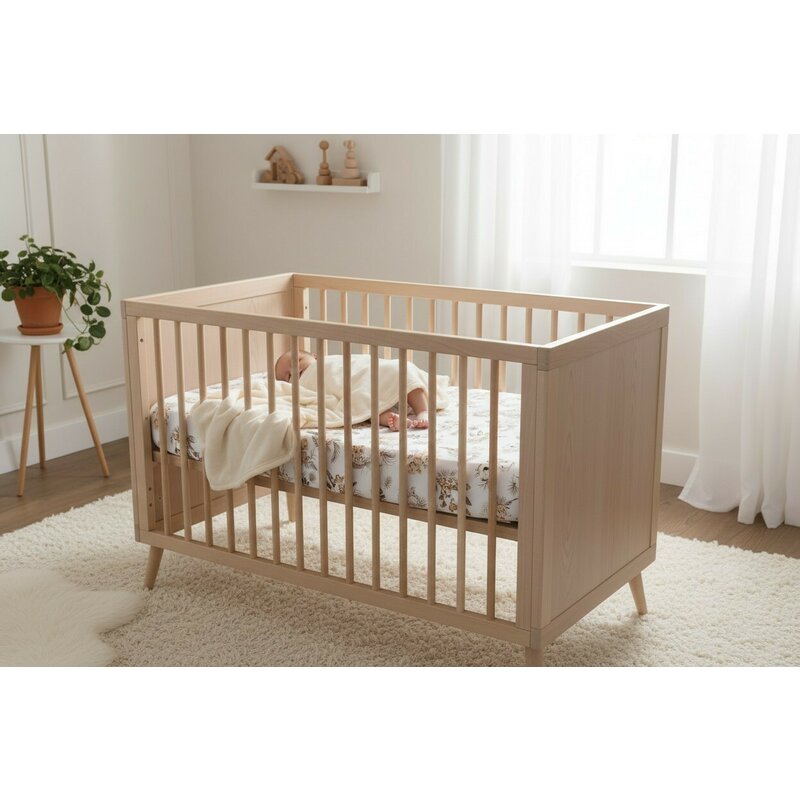Cearceaf cu elastic, MimiNu, Pentru patut 140X70 cm, Din bumbac certificat Oeko Tex Standard 100, Savanna