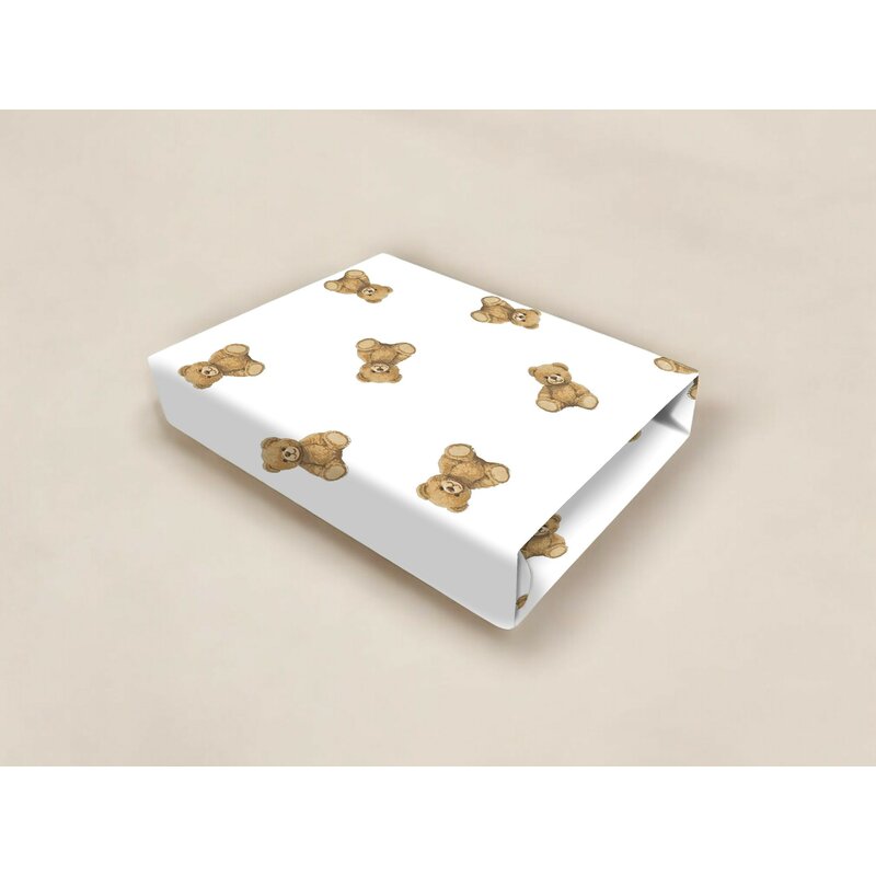Cearceaf cu elastic, Qmini, Pentru patut co-sleeper, Leonie, Dimensiune 83 x 50 cm, Din bumbac certificat Oeko Tex Standard 100, Teddy Toys