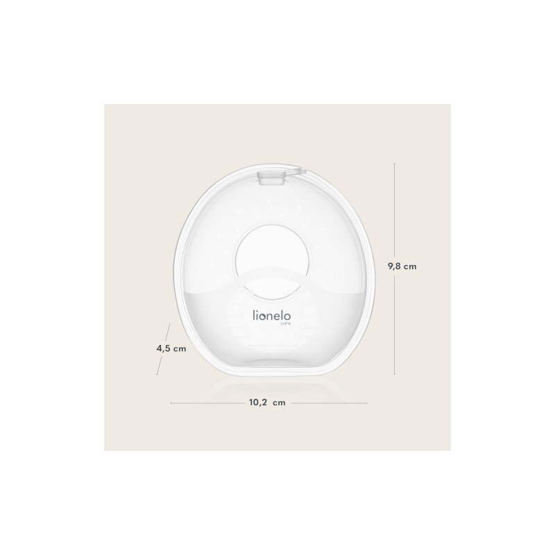 Colectoare san, Lionelo, 2 buc, 60 ml, fara BPA, Ergonomice, Compatibile cu orice sutien, Transparent