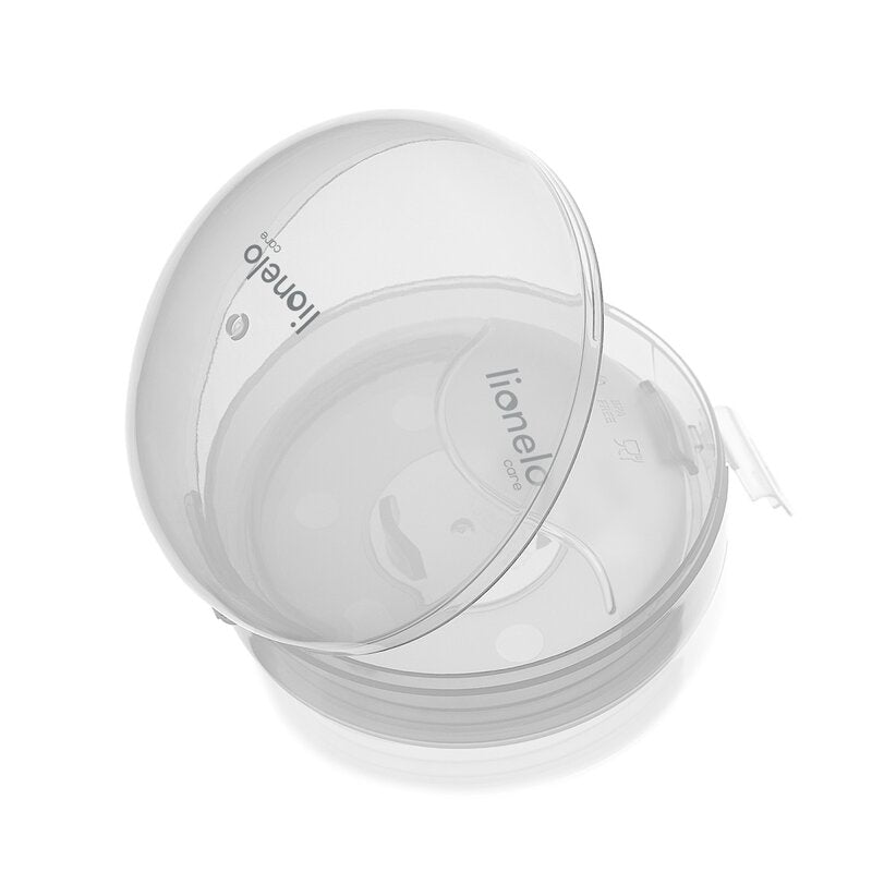 Colector de lapte, Lionelo, Milky, 2 buc, Se potriveste tuturor sutienelor, Cutie depozitare igienica inclusa, Fara bisfenol A, Capacitate 40 ml, Transparent