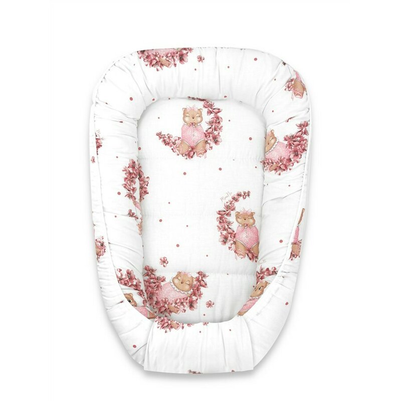 Cosulet bebelus, MimiNu, Pentru dormit, Baby Cocoon 75x55 cm, Husa 100% bumbac, Din bumbac certificat Oeko Tex Standard 100, Design, Betty