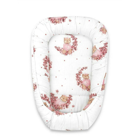 Cosulet bebelus, MimiNu, Pentru dormit, Baby Cocoon 75x55 cm, Husa 100% bumbac, Din bumbac certificat Oeko Tex Standard 100, Design, Betty