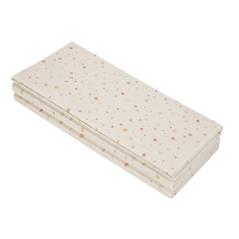 Covoras educativ, Lionelo, Zora, Din spuma XPE non-toxica, Cu doua fete, Suprafata antiderapanta, Dimensiune mare, 180x200 cm, Grosime 1.5 cm, Pliabil, Include geanta pentru transport, Bej