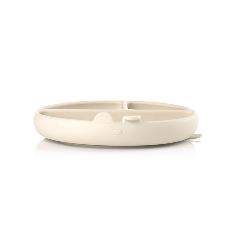 Farfurie BLW, Jane, Din silicon, Cu ventuze, 17 x 17 x 4 cm, BPA Free, Sand