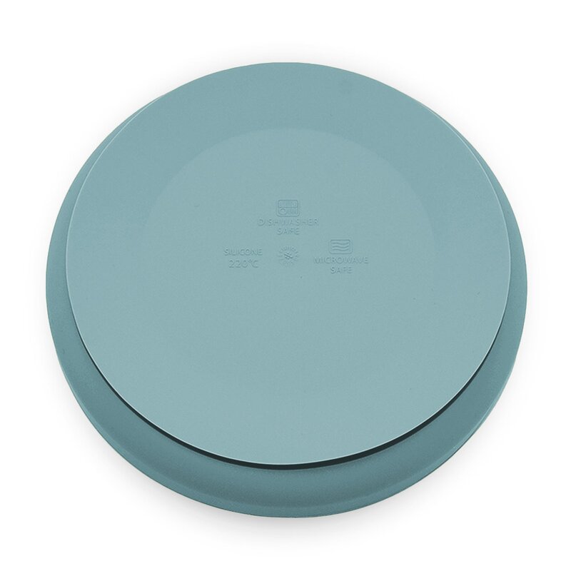 Farfurie, Petite&Mars, Take&Match, Din silicon, Cu ventuza, Fara BPA, Adecvata pentru masina de spalat vase si microunde, Nu absoarbe mirosuri, 6 luni+, 400 ml, Frosted Sky, Albastru