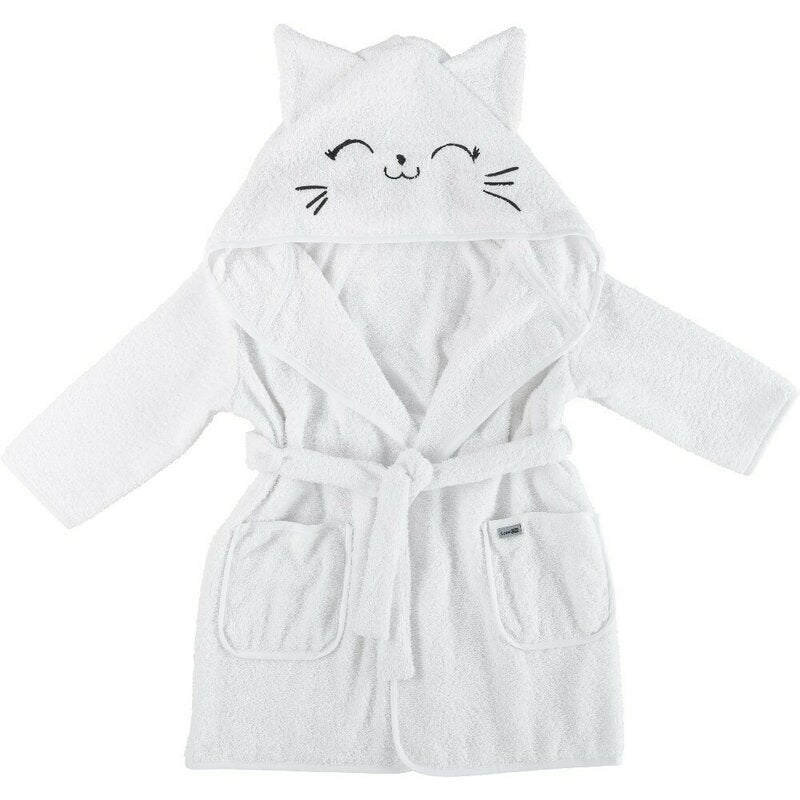 Halat de baie, Bubaba, Cu urechi Kitty, Marime 86/92/98, White